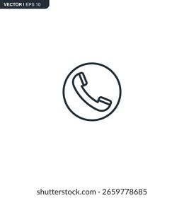Llamada, auricular, signo de estilo lineal para el concepto móvil y el Diseño web. Símbolo, ilustración del logotipo. Gráficos de Vector perfecto de píxeles