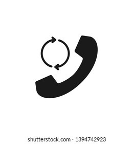 Call, handset, recall vector icon. Handset with cycling arrow for mobile concept and web apps illustration. Phone reload, refresh icon illustration