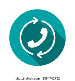 Call, handset, recall vector icon. Redial icon. Element of phone for mobile concept and web apps illustration. Flat icon for website design and development. Vector icon