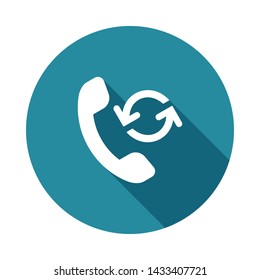 Call, handset, recall vector icon. Redial icon. Phone Processing. Repeat call icon