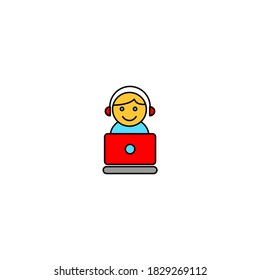 Call help of goods icon. logistic and delivery icon. filled color icon. simple, flat, outline.