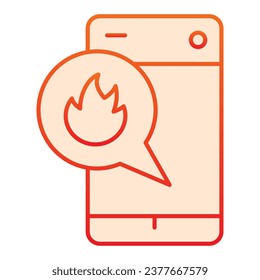 Call for help gradient line icon. Emergency calling through cellphone outline style pictogram on white background. Smartphone Ignition for mobile concept and web design. Vector graphics