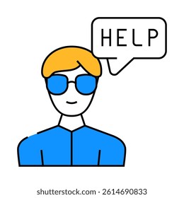 call for help line icon vector. call for help sign. isolated symbol illustration