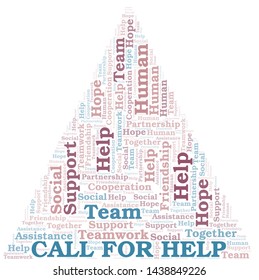 Call For Help word cloud. Vector made with text only.