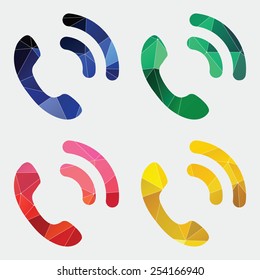 call icon Abstract Triangle Geometrical background 