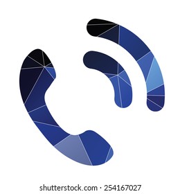 call icon Abstract Triangle Geometrical background 