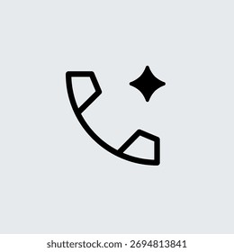 Icono de llamada para comunicación de voz con IA, manejo inteligente de llamadas y gestión automatizada de contactos en plataformas digitales. Funciones de llamadas inteligentes, control de voz mejorado y conectividad optimizada