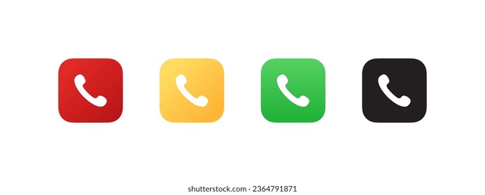 Icono de llamada. Responde a los iconos del teléfono. Responde a la llamada entrante. Gráficos escalables para vectores