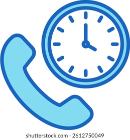 Call Icon Blue Vector Illustration