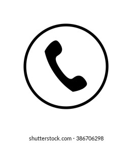 Call icon in circle . Vector illustration