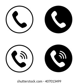 Call icon in circle . Vector illustration