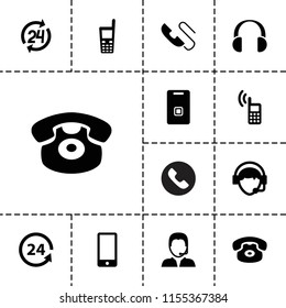 Call icon. collection of 13 call filled icons such as desk phone, 24 support, old phone, operator, door ringer, support, phone. editable call icons for web and mobile.