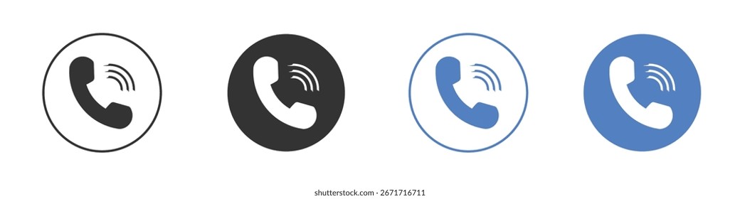 Llamada icono de colección para App en colores negro y azul