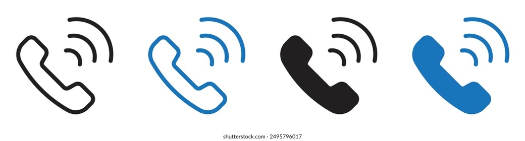 Call icon collection set on white background color