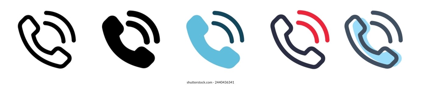 Call Icon Collection.Phone Icon Set.Phone Vector.UI Icon Set, Essential Icon.With mehrere Stile.