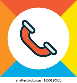 Símbolo de línea coloreado con icono de llamada. Elementos de teléfono aislados de primera calidad con un estilo moderno.