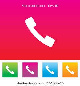 Call Icon in Colored Square box. eps-10