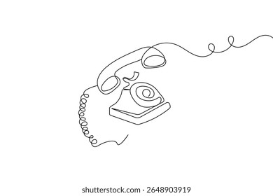 Call icon continuous one line drawing minimalist style outline isolated vector illustration