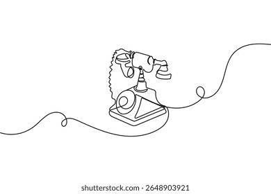Call icon continuous one line drawing minimalist style outline isolated vector illustration