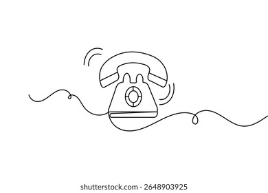 Call icon continuous one line drawing minimalist style outline isolated vector illustration