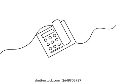 Call icon continuous one line drawing minimalist style outline isolated vector illustration