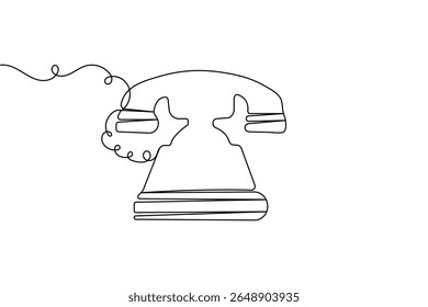 Call icon continuous one line drawing minimalist style outline isolated vector illustration