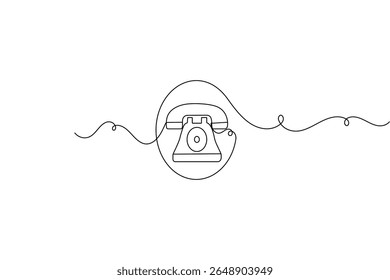 Call icon continuous one line drawing minimalist style outline isolated vector illustration