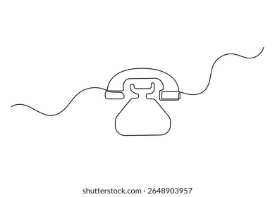 Call icon continuous one line drawing minimalist style outline isolated vector illustration