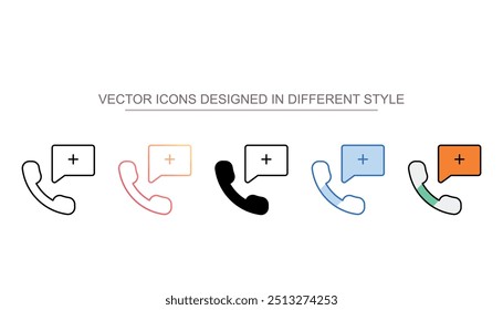 Design de ícone de chamada com ilustração de estoque de fundo branco