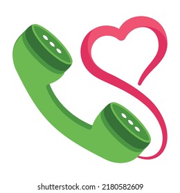 A call icon in editable flat design 