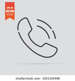 Call icon in flat style isolated on grey background. For your design, logo. Vector illustration.