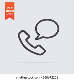 Call icon in flat style isolated on grey background. For your design, logo. Vector illustration.