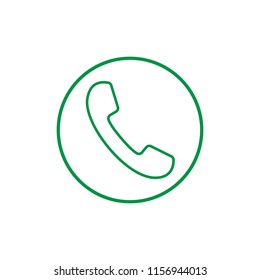 Call icon. Handset icon. Vector illustration, flat design.
