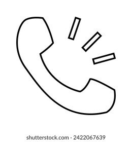 Call icon isolated on white background. Ringing phone sign. Trendy call symbol in line style. Call icon for your web site. Modern call icon. Vector illustration. Eps file 44.