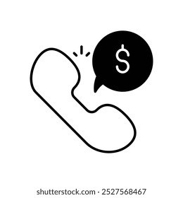 Icono de la llamada aislado en un fondo blanco. Ilustración vectorial.