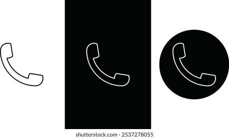 Call Icon Line Art, Outline Vector, Stock Illustrations, Graphics and Phone Call Dial Logo Design