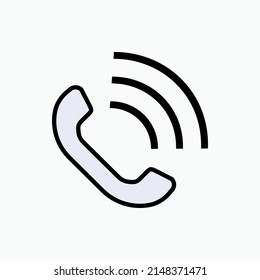 Call Icon In Line Art Style. Phone, Incoming Calling Symbol - Vector.