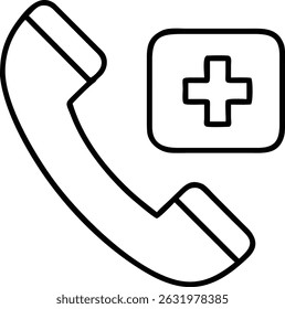 call icon line art vector on white background.