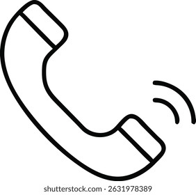 Vector del arte de la línea del icono de la llamada en el fondo blanco.