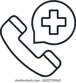 call icon line art vector on white background.