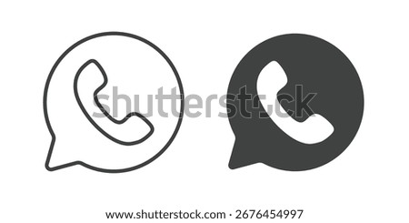 Call icon. Line and glyph solid icon. Editable stroke and Perfect pixel isolated on white background. Vector illustration