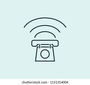 Call icon line isolated on clean background. Call icon concept drawing icon line in modern style. Vector illustration for your web mobile logo app UI design.