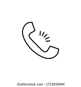 call icon. line style icon.  black vector symbol of  telephone receiver