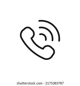 Estilo de línea de icono de llamada aislado en fondo blanco. Ilustración del vector