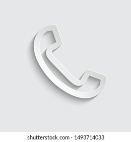  call icon. line style icon. paper icon  with shadow 