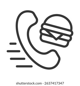 Call Icon Lineal Style Vector Illustration