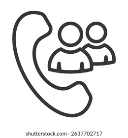 Call Icon Lineal Style Vector Illustration