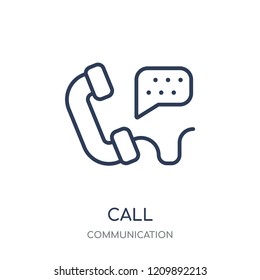 Call icon. Call linear symbol design from Communication collection. Simple outline element vector illustration on white background.