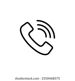 Diseño del logotipo del icono de la llamada. señal y símbolo del teléfono. icono del teléfono. contáctenos 