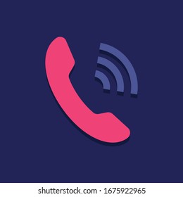 diseño plano de icono de llamada y logotipo 